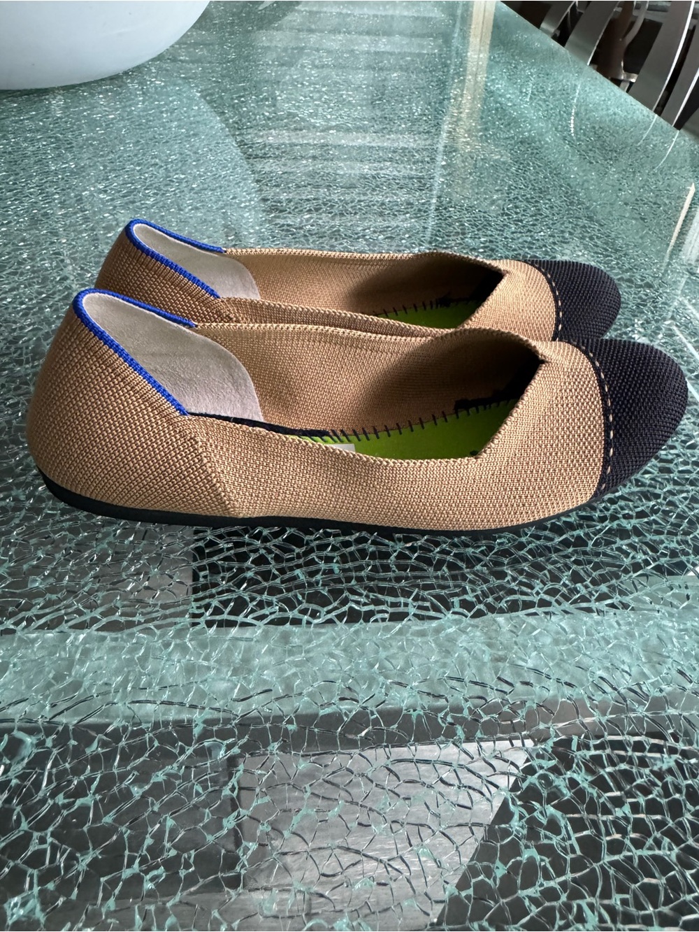 Rothy’s two-Tone Knit Ballet Flats - Black & Tan 7 - Picture 2 of 7